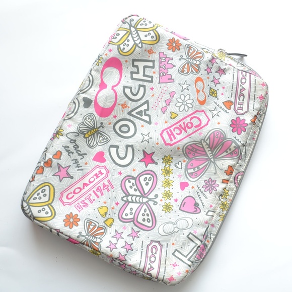Coach Poppy Graffiti Butterfly Computer Case - Picture 1 of 2